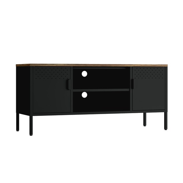 Manhattan Comfort Landen 47in TV Stand in Black - TV010-BK