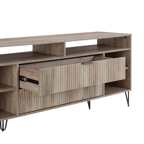 Manhattan Comfort DUMBO 63in TV Stand in Rustic Grey - TV001-GY