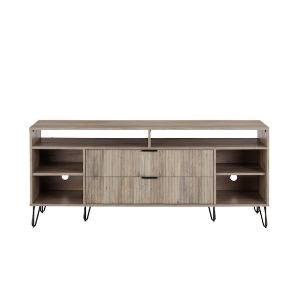 Manhattan Comfort DUMBO 63in TV Stand in Rustic Grey - TV001-GY