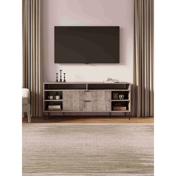 Manhattan Comfort DUMBO 63in TV Stand in Rustic Grey - TV001-GY