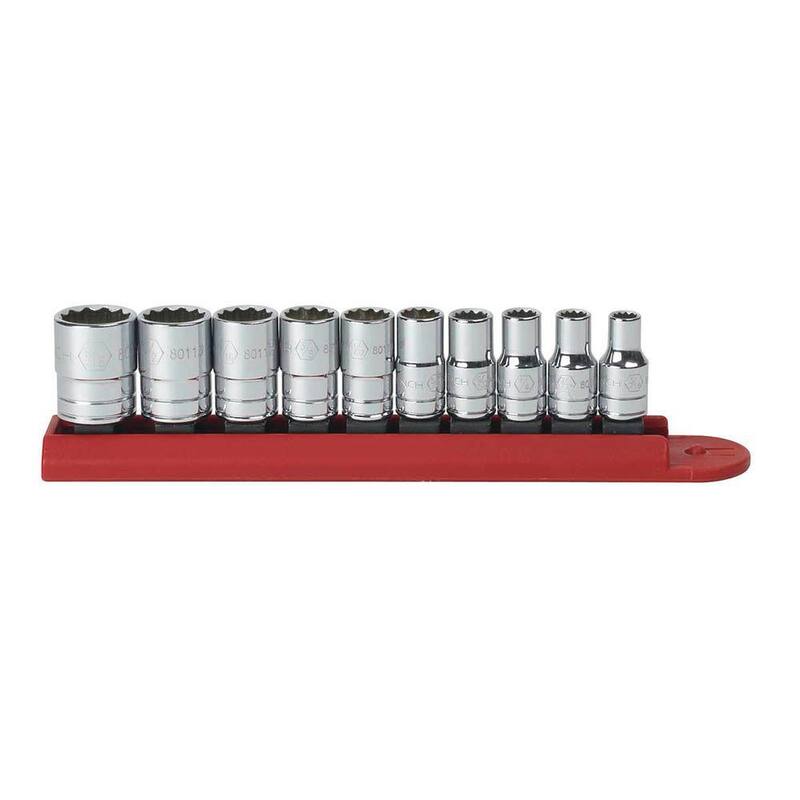 Juego de dados de 1/4 de pulgada de 12 puntas GEARWRENCH (10 piezas) - 80307D