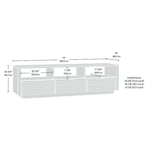 Sauder Harvey Park Entertainment Credenza Ro A2 , Accommodates up to a 70 in. TV weighing 95 lbs - 433482