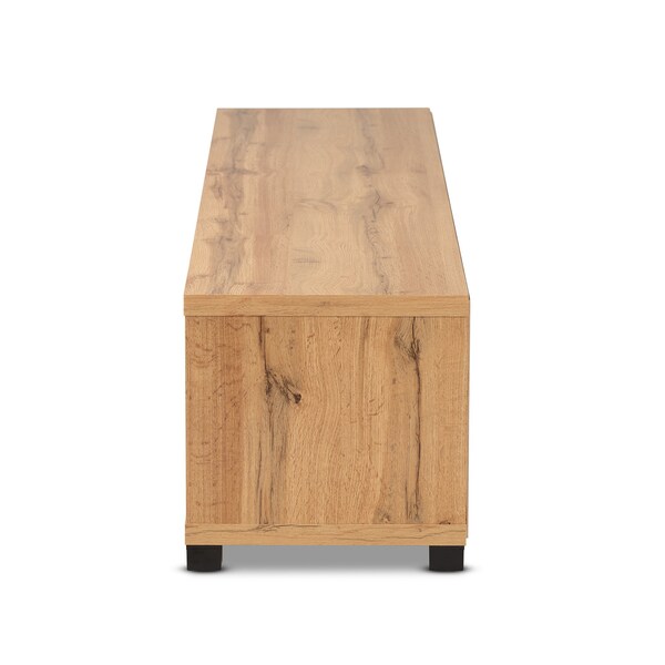Baxton Studio Beasley Modern and Contemporary Oak Brown Finished Wood 1-Drawer TV Stand - 190-11999-ZORO
