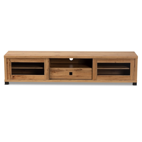 Baxton Studio Beasley Modern and Contemporary Oak Brown Finished Wood 1-Drawer TV Stand - 190-11999-ZORO