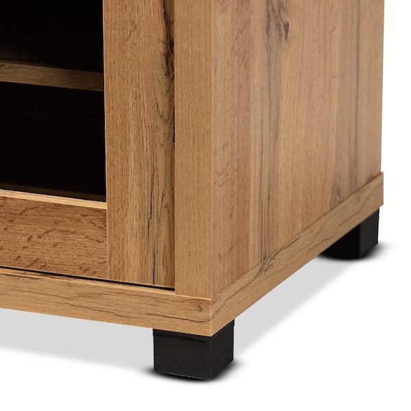 Baxton Studio Beasley Modern and Contemporary Oak Brown Finished Wood 1-Drawer TV Stand - 190-11999-ZORO