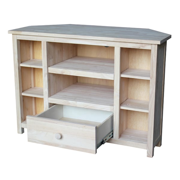 International Concepts Corner EnteRTAinment / TV Stand, Unfinished - TV-49