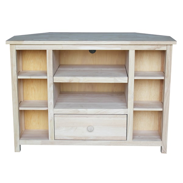 International Concepts Corner EnteRTAinment / TV Stand, Unfinished - TV-49