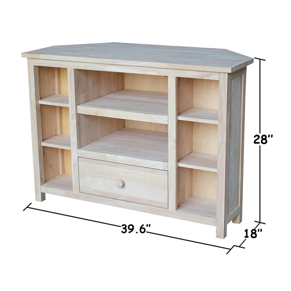 International Concepts Corner EnteRTAinment / TV Stand, Unfinished - TV-49