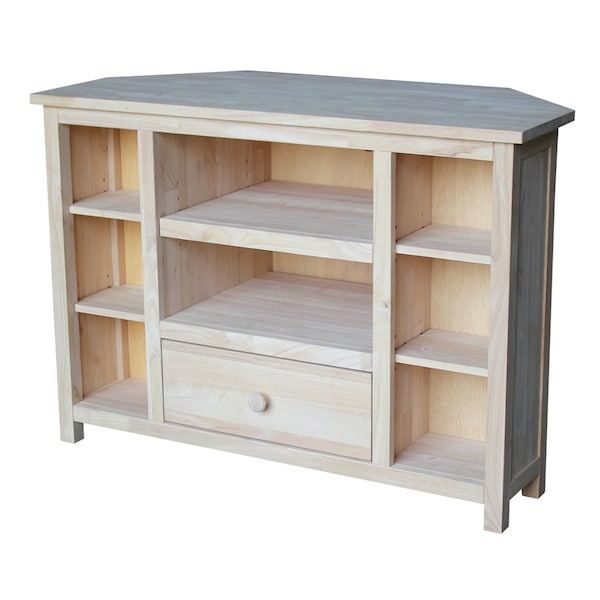 International Concepts Corner EnteRTAinment / TV Stand, Unfinished - TV-49