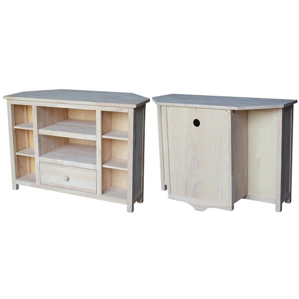 International Concepts Corner EnteRTAinment / TV Stand, Unfinished - TV-49