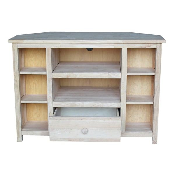 International Concepts Corner EnteRTAinment / TV Stand, Unfinished - TV-49
