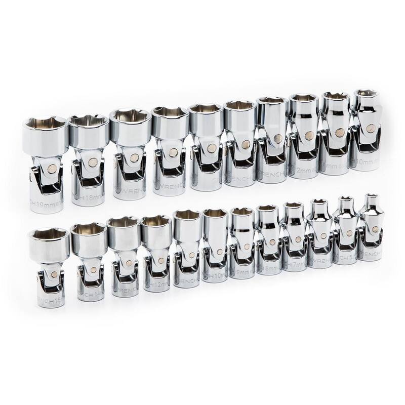 Juego de Llaves de Vaso Flexibles/Universales de 6 Puntas Métricas GEARWRENCH de 1/4 y 3/8 pulgadas (22 piezas) - 86539