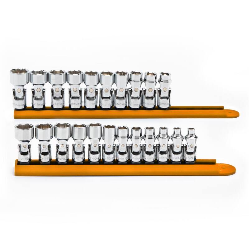 Juego de Llaves de Vaso Flexibles/Universales de 6 Puntas Métricas GEARWRENCH de 1/4 y 3/8 pulgadas (22 piezas) - 86539