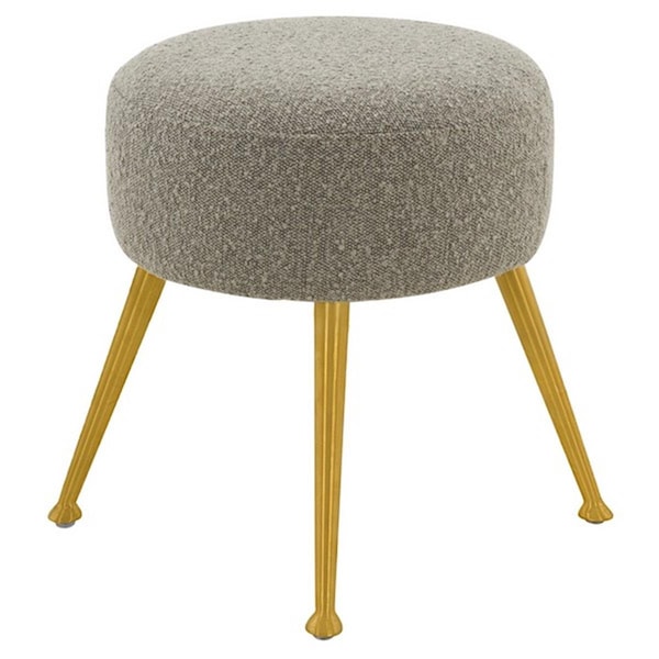 Safavieh Anna Sheepskin Ottoman, Light Grey & Gold - SFV4747E