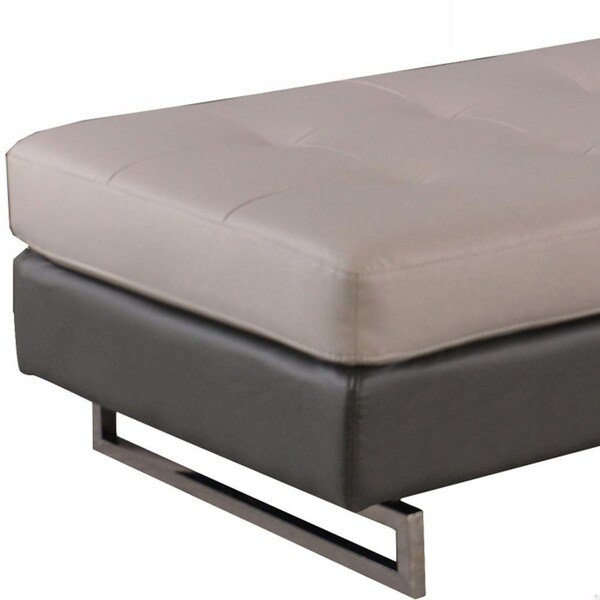 Homeroots Two-Tone Ottoman 63 x 32 x 19 in. - 366197