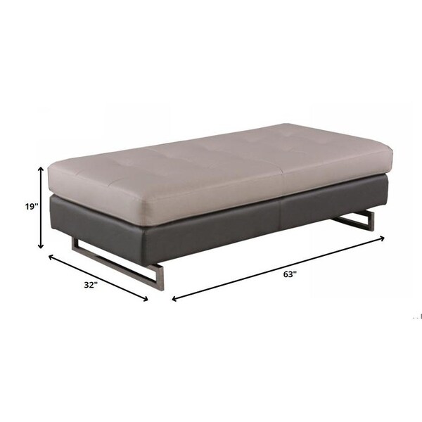 Homeroots Two-Tone Ottoman 63 x 32 x 19 in. - 366197