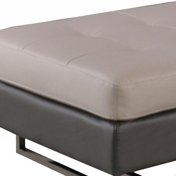 Homeroots Two-Tone Ottoman 63 x 32 x 19 in. - 366197
