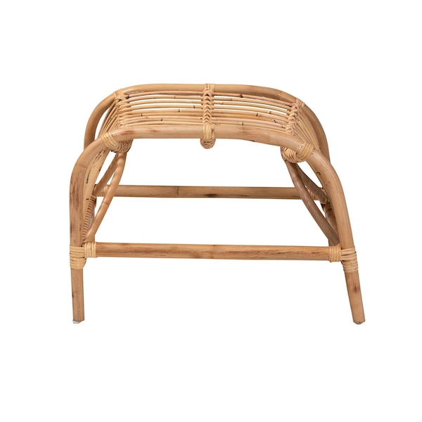 Baxton Studio Lamaria Modern Bohmenian Natural Brown Antique Rattan Footstool - 219-12716-ZORO