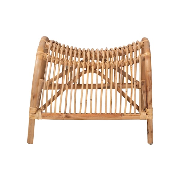 Baxton Studio Lamaria Modern Bohmenian Natural Brown Antique Rattan Footstool - 219-12716-ZORO