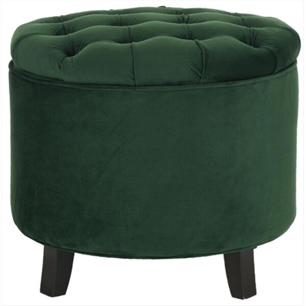 Safavieh Amelia Tufted Storage Ottoman - Emerald - HUD8220P