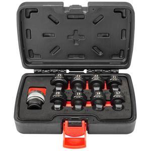 Juego de 9 piezas de llaves de vaso giratorias métricas de ½ pulgada con adaptador de cambio rápido Powerbuilt - 643031ECE