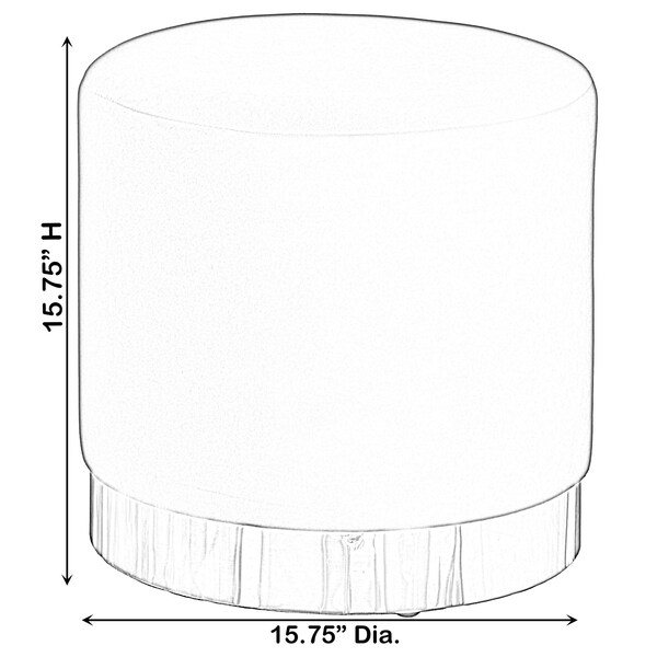 Fabulaxe Modern Round Velvet Fabric Standard Ottoman Stool with Gold Base, Black - QI004323.BK