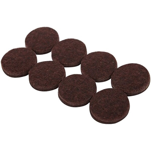 Shepherd Hardware Hardware Furniture Pad, Felt, Brown, 1 in Dia, 5 mm Thick, Round, 16PK - 9862