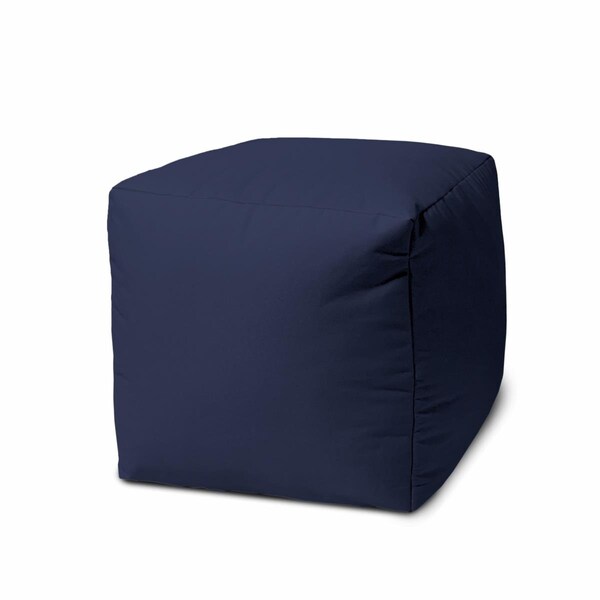 Gfancy Fixtures 17 Cool Warm Indigo Blue Solid Color Indoor & Outdoor Pouf Ottoman - GF3671536