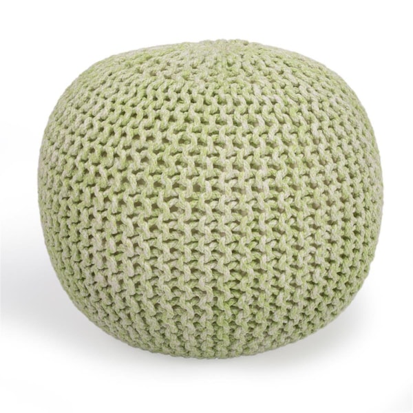 Gfancy Fixtures 16 x 19 x 19 in. Cool Green Woven Pouf Ottoman - GF3657794