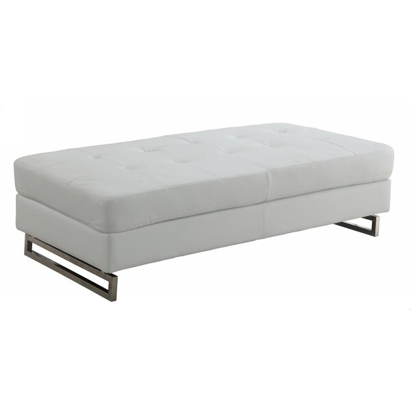 Homeroots White Ottoman 63 x 32 x 19 in. - 366201