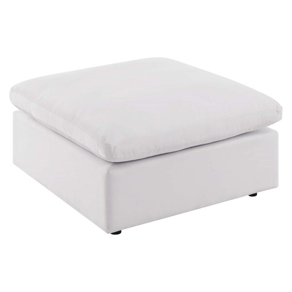 Modway Furniture 300 lbs Commix Overstuffed Outdoor Patio Ottoman, White - EEI-4903-WHI