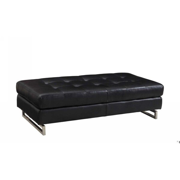 Homeroots Black Ottoman 63 x 32 x 19 in. - 366199