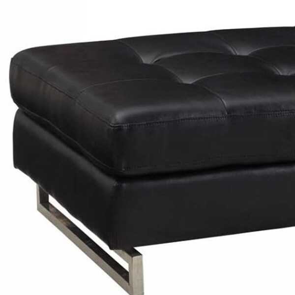 Homeroots Black Ottoman 63 x 32 x 19 in. - 366199