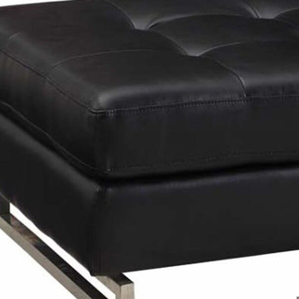 Homeroots Black Ottoman 63 x 32 x 19 in. - 366199