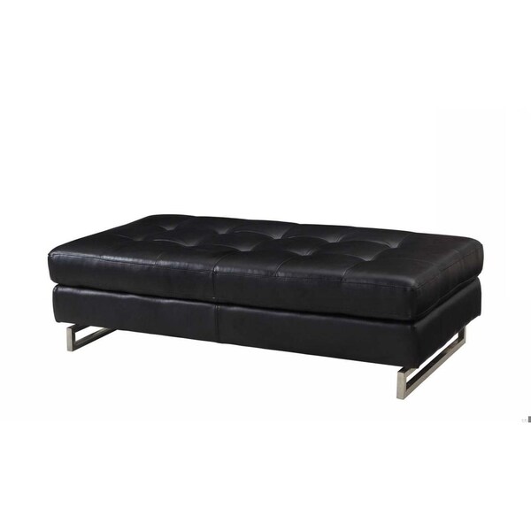 Homeroots Black Ottoman 63 x 32 x 19 in. - 366199