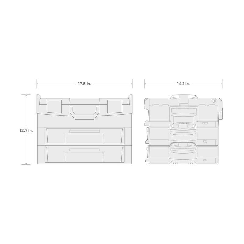 Juego de llaves de vaso, trinquete, destornillador y pinzas de 127 piezas 1/4, 3/8 pulgadas de TEKTON en caja de herramientas modular apilable de 2 cajones - OLB99002