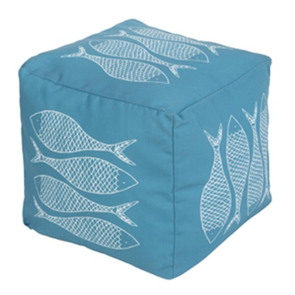 Templeton Rug  Cube Aqua Pouf 18 x 18 x 18 in. - TE1430210
