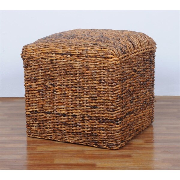 International Caravan Square Twisted Arizona Ottoman, Salak Brown - SG-3350