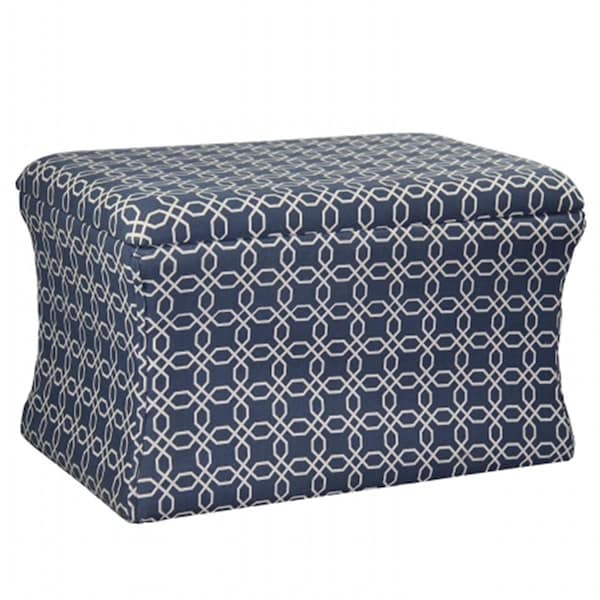 Convenience Concepts 19.25 in. Lattice Pouf Blue Storage Ottoman - HI2629347