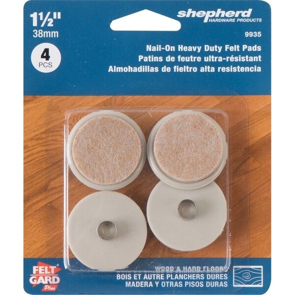 Shepherd Hardware Furniture Pad, Felt Cloth, Almond, 4PK - 9935