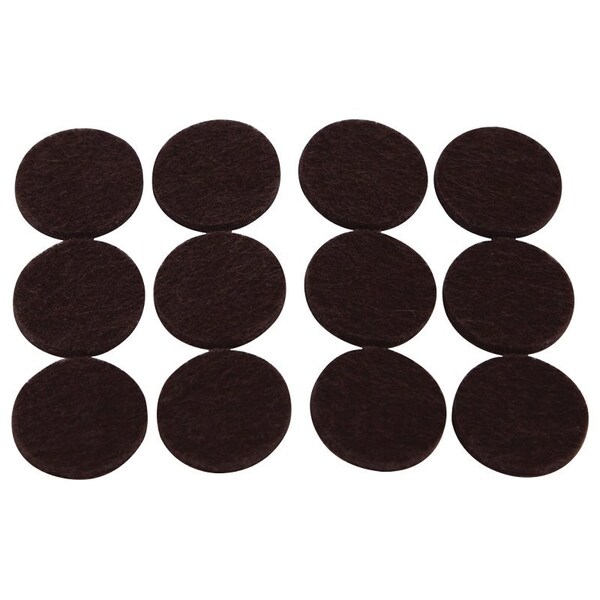 Prosource Furniture Pad, Felt Cloth, Brown, 7/8 in Dia, 5/64 in Thick, Round - FE-50220-PS