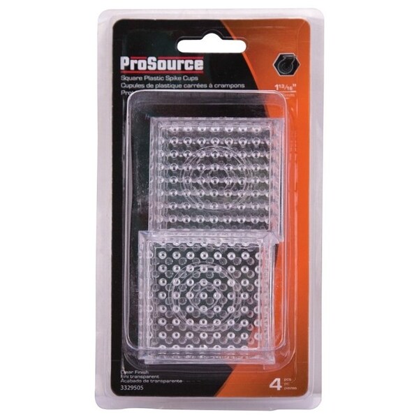 Prosource Furniture Glide, Plastic, Clear, Clear, 1-13/16 x 1-13/16 x 5/8 in Dimensions - FE-50890-PS