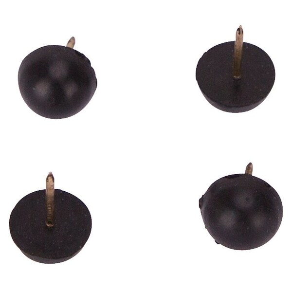 Prosource Furniture Leg Tip, Round, Rubber, Black, 1/2 in Dia, 3/4 in H - FE-50670-PS