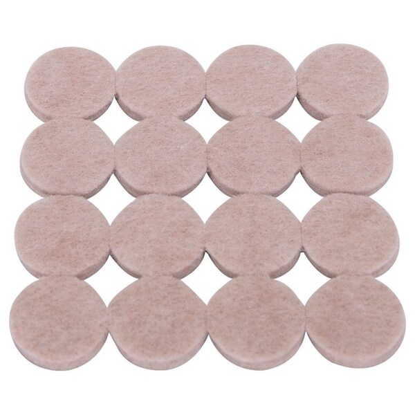 Prosource Furniture Pad, Felt Cloth, Beige, 1 in Dia, 3/16 in Thick, Round - FE-50201-PS