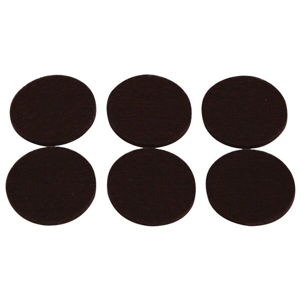 Prosource Furniture Pad, Felt Cloth, Brown, 1-3/8 in Dia, 5/64 in Thick, Round - FE-50221-PS