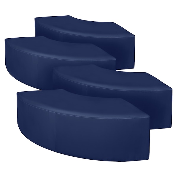 Regency Aurora Curved Vinyl Ottoman (Set of 4)- Naval Blue - N6265NB4PK