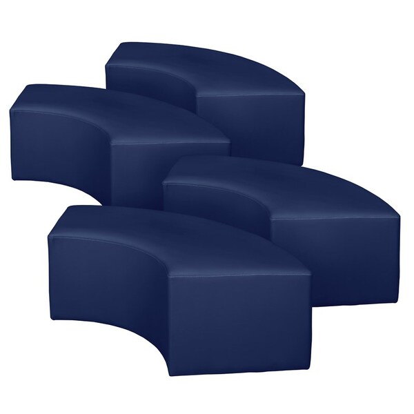Regency Aurora Curved Vinyl Ottoman (Set of 4)- Naval Blue - N6265NB4PK