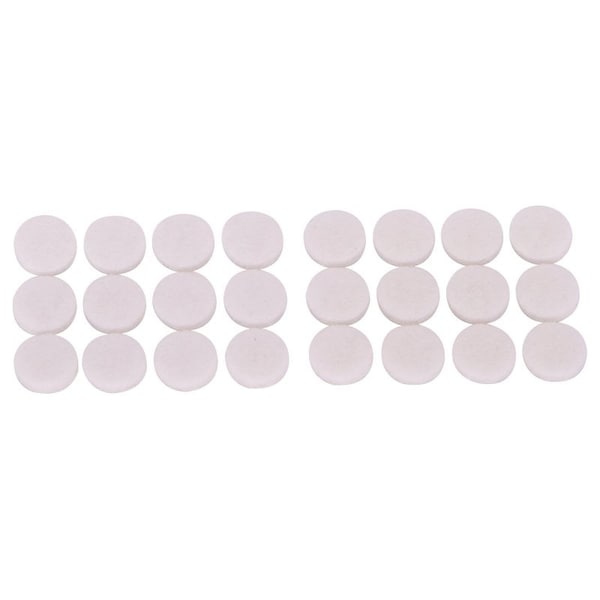 Prosource Furniture Pad, Felt Cloth, White, 1/2 in Dia, 5/64 in Thick, Round - FE-50230-PS