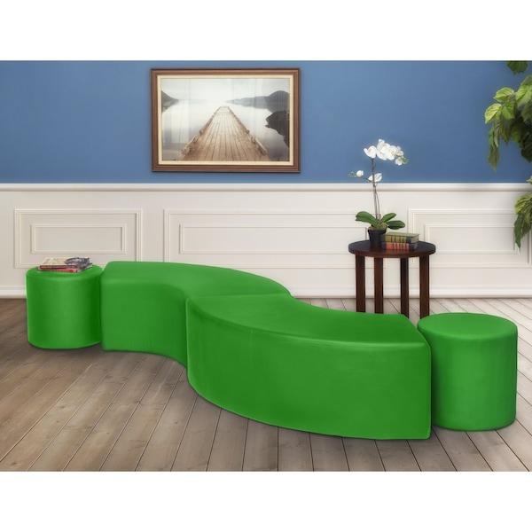 Regency Logan Round Vinyl Ottoman (Set of 2)- Envy Green - N6262EG2PK