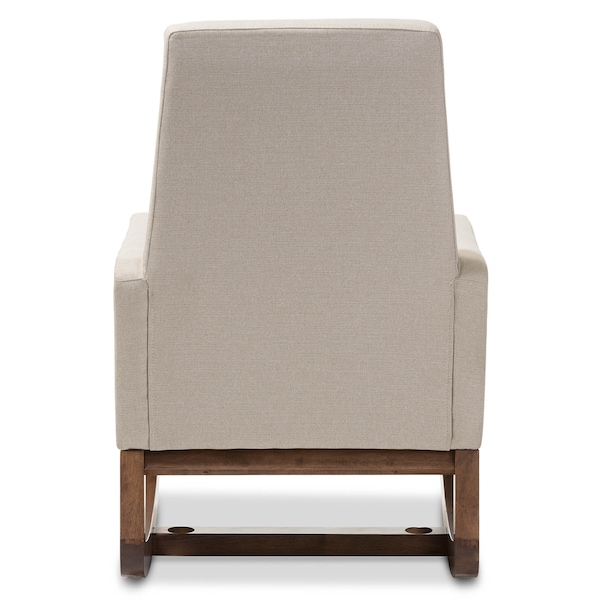 Baxton Studio Yashiya Light Beige Upholstered Rocking Chair and Ottoman Set - 123-6818-6820